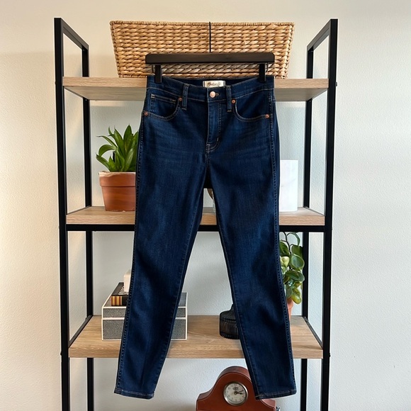 Madewell Denim - Madewell 10" High Rise Skinny Dark Wash Jeans, 26P